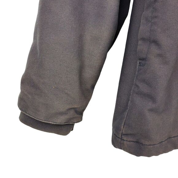 DICKIES Jacket Mens Large 42/44 Gray Hooded Outdoor Workwear Canvas Fleece Lined - Picture 8 of 11